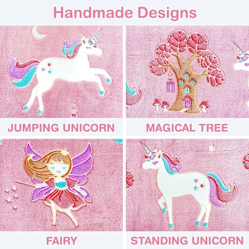 TONY STARK ULTRAAGLOW Glow in The Dark Blanket for Kids (0-15 Years, 200x152 Cm) Soft Flannel Fleece Throw, Cozy & Warm All-Season Radium Blanket for Boys & Girls – (Fairy & Unicorns) - Image 4