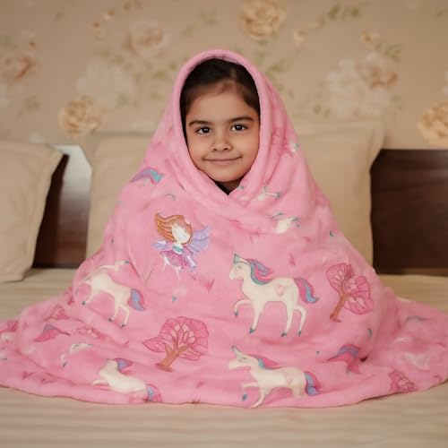 TONY STARK ULTRAAGLOW Glow in The Dark Blanket for Kids (0-15 Years, 200x152 Cm) Soft Flannel Fleece Throw, Cozy & Warm All-Season Radium Blanket for Boys & Girls – (Fairy & Unicorns) - Image 3