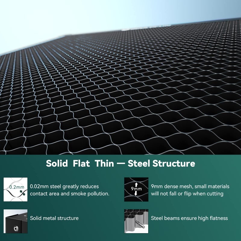 SCULPFUN Honeycomb Laser Bed Extension with Clamps and Raiser, 450x 850mm(17.7x 33.5") Honeycomb Working Table for S9, S10, S30 Series and Other Extended Laser Cutter Engraver - Image 3