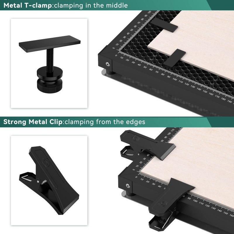 SCULPFUN Honeycomb Laser Bed Extension with Clamps and Raiser, 450x 850mm(17.7x 33.5") Honeycomb Working Table for S9, S10, S30 Series and Other Extended Laser Cutter Engraver - Image 5