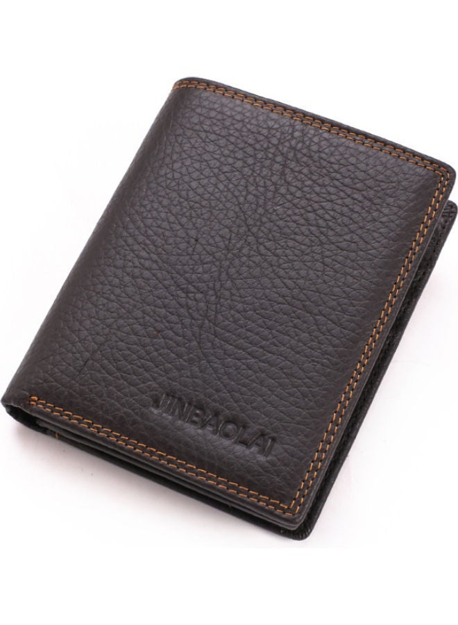 Large Capacity Leather Wallet Coffee - Image 1