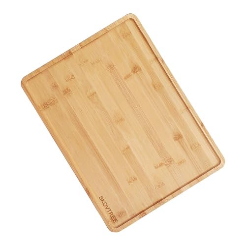 Skovtree Bamboo Serving Tray, Food Tray for Eating and Serving Coffee, Tea, 15.8x11.8 Inch - Image 1