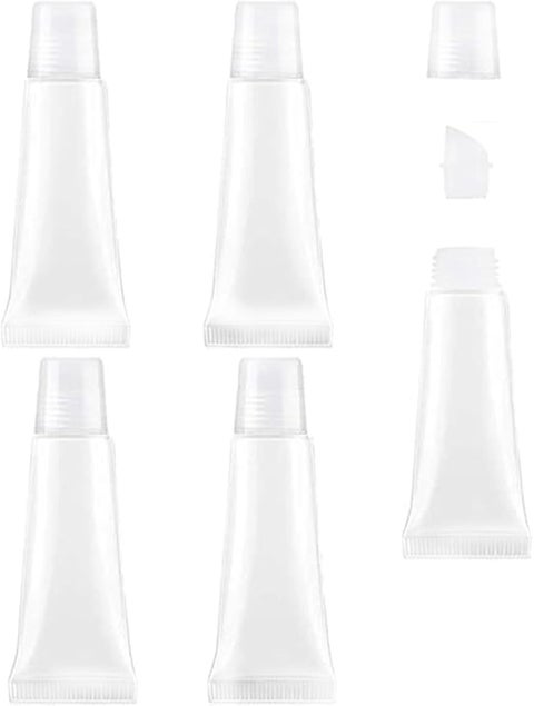KEAIYYJ Empty Lip Gloss Tubes Balm Travel Toothpaste Containers Refillable Small Squeeze Bottles 10 ml 5 Pack