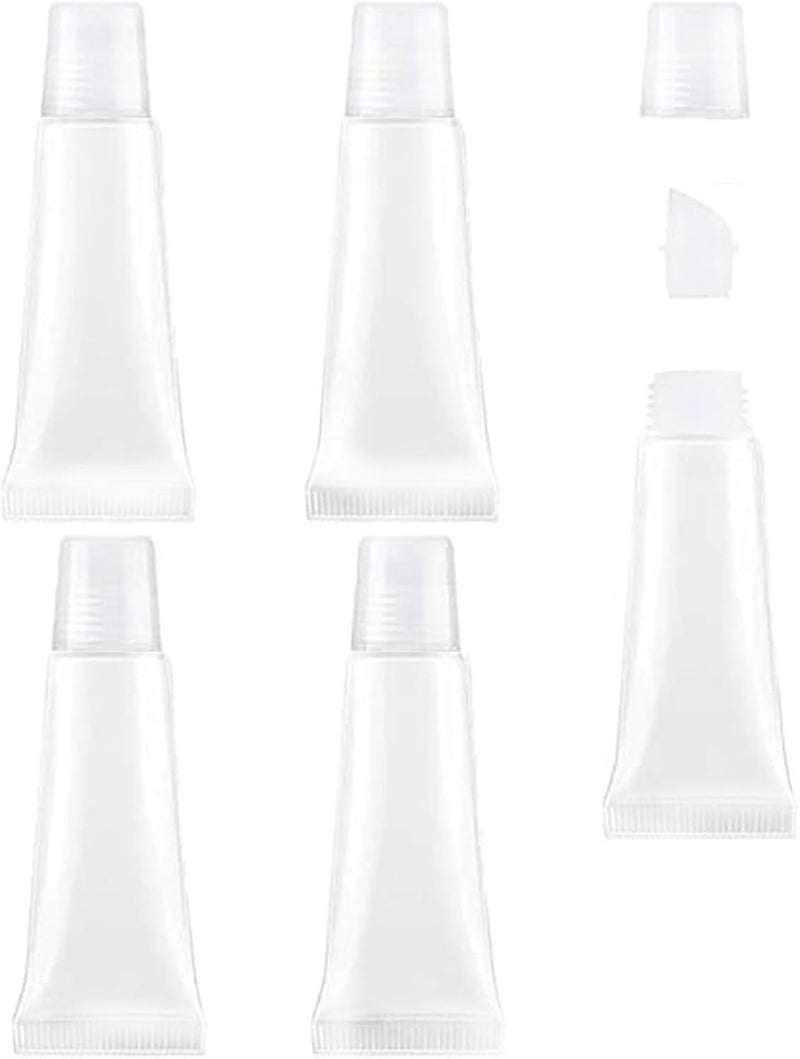 KEAIYYJ KEAIYYJ Empty Lip Gloss Tubes Balm Travel Toothpaste Containers Refillable Small Squeeze Bottles 10 ml 5 Pack 