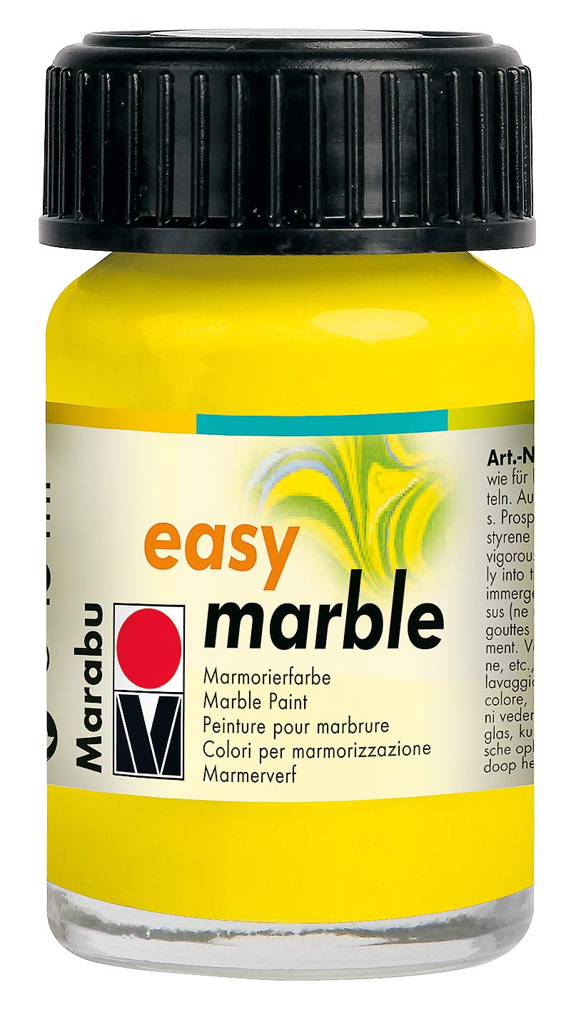 Marabu Easy Marble Paint 15ml - 020 Lemon - Image 5