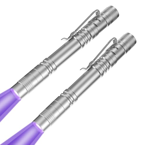 COSOOS 2 UV Flashlight Black Light, 2 Pack 395nm Mini Pen Light with Clip, Waterproof Ultraviolet Flashlight for Pet Urine Detector, Scorpions Finder, Hotel Inspection, Dry Stain and Bed Bugs - Image 1