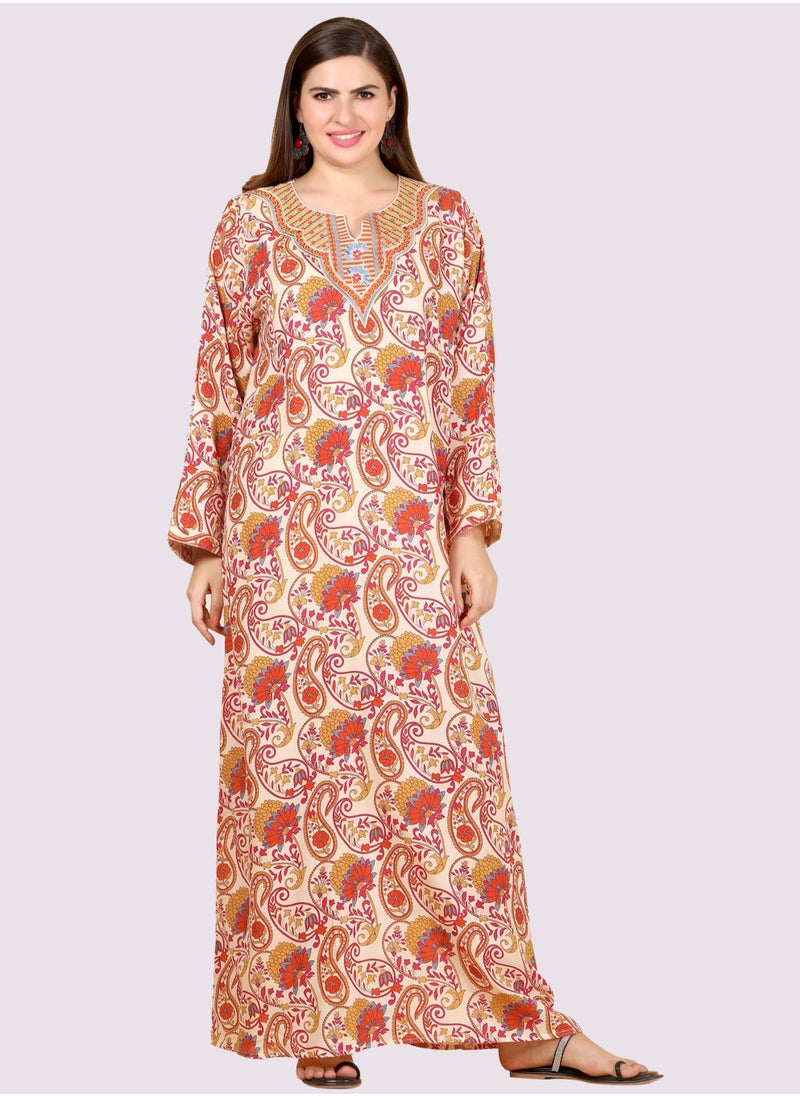 Sara Arabia - Sara Floral Paisley Print Jalabiya - Image 1