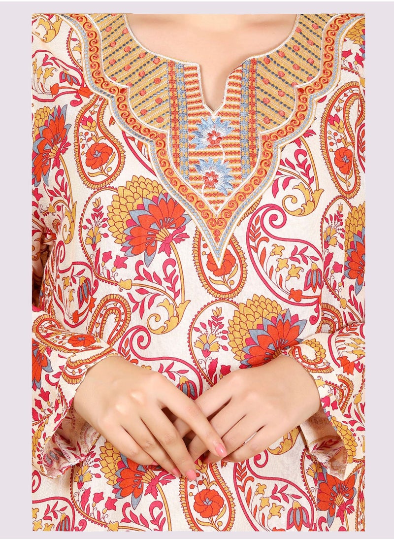 Sara Arabia - Sara Floral Paisley Print Jalabiya - Image 1