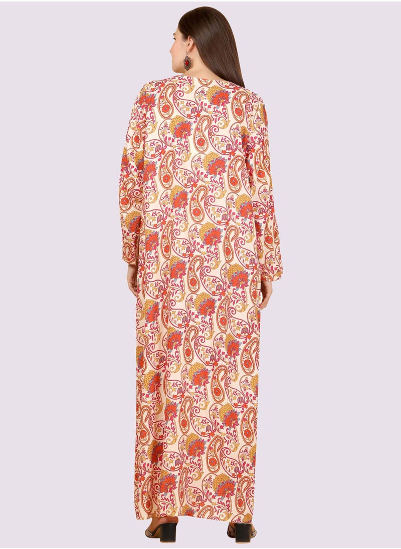 Sara Arabia - Sara Floral Paisley Print Jalabiya - Image 1