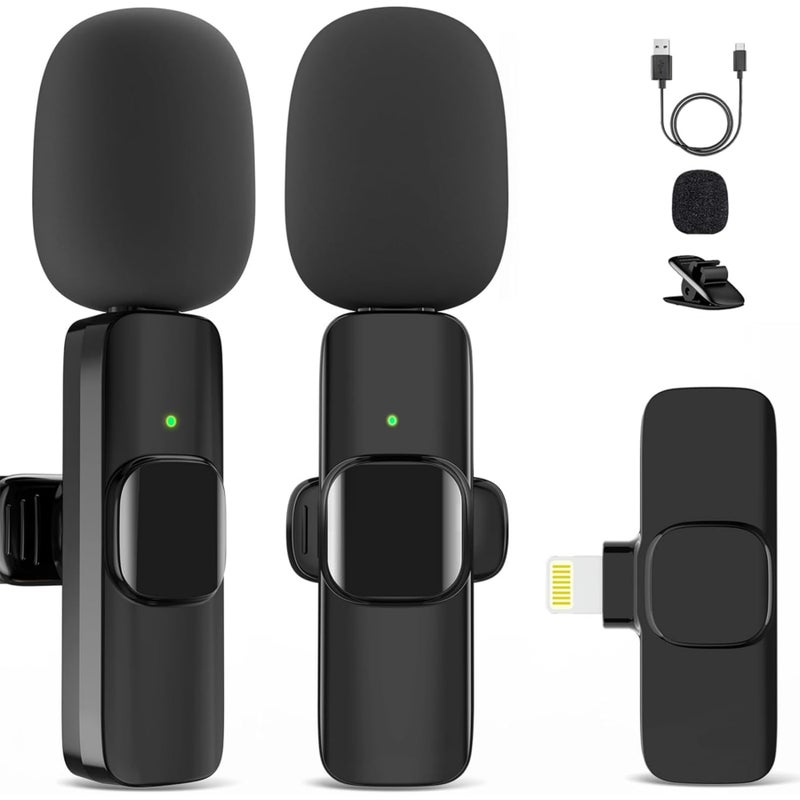 GOGARA Microphone for iPhone 2 Pack Wireless Microphones Mini Mic Lavalier Recording Lapel Mic PlugPlay Clip On Microphone with Noise Reduction for InterviewTiktok for iPhone14 and Below - Image 2