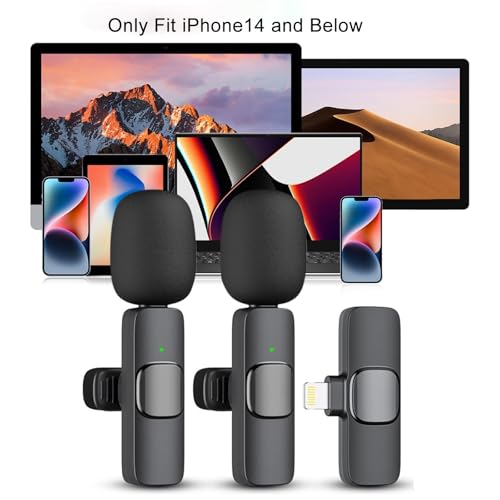 GOGARA Microphone for iPhone 2 Pack Wireless Microphones Mini Mic Lavalier Recording Lapel Mic PlugPlay Clip On Microphone with Noise Reduction for InterviewTiktok for iPhone14 and Below - Image 3