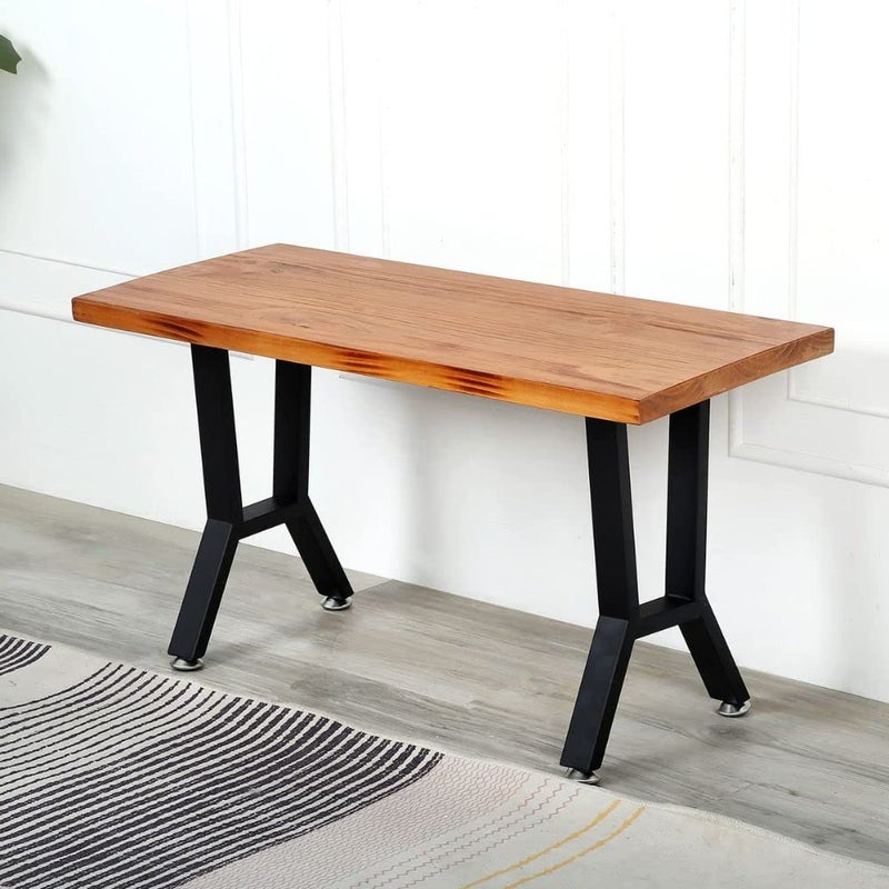 Ventuos Legs 28 Inch Heavy Duty Sofa Legs Bench Legs Trapezoid Shaped Adjustable Metal Coffee Table Legs Set of 2 Mid Century Home DIY Projects Black Legs Furniture Black H Shape Pack of 2 - Image 2