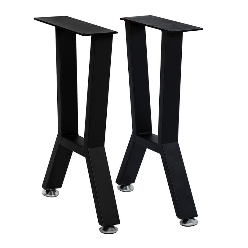 Ventuos Legs 28 Inch Heavy Duty Sofa Legs Bench Legs Trapezoid Shaped Adjustable Metal Coffee Table Legs Set of 2 Mid Century Home DIY Projects Black Legs Furniture Black H Shape Pack of 2 - Image 1