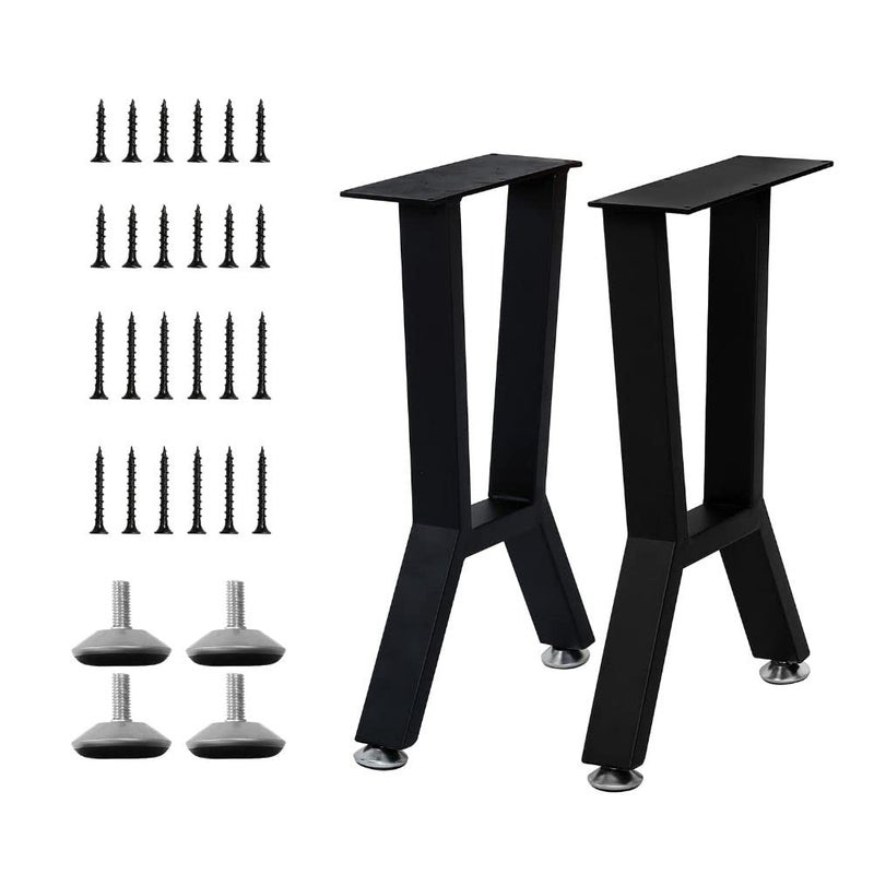 Ventuos Legs 28 Inch Heavy Duty Sofa Legs Bench Legs Trapezoid Shaped Adjustable Metal Coffee Table Legs Set of 2 Mid Century Home DIY Projects Black Legs Furniture Black H Shape Pack of 2 - Image 5
