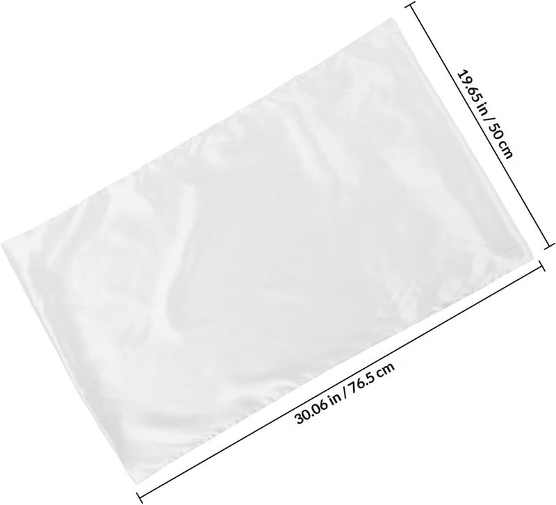 Queen Size Cooling Pillowcase Soft Simulated Silk Pillow Cover White Envelope Closure Breathable Bedding for Bedroom Sleep - Image 2