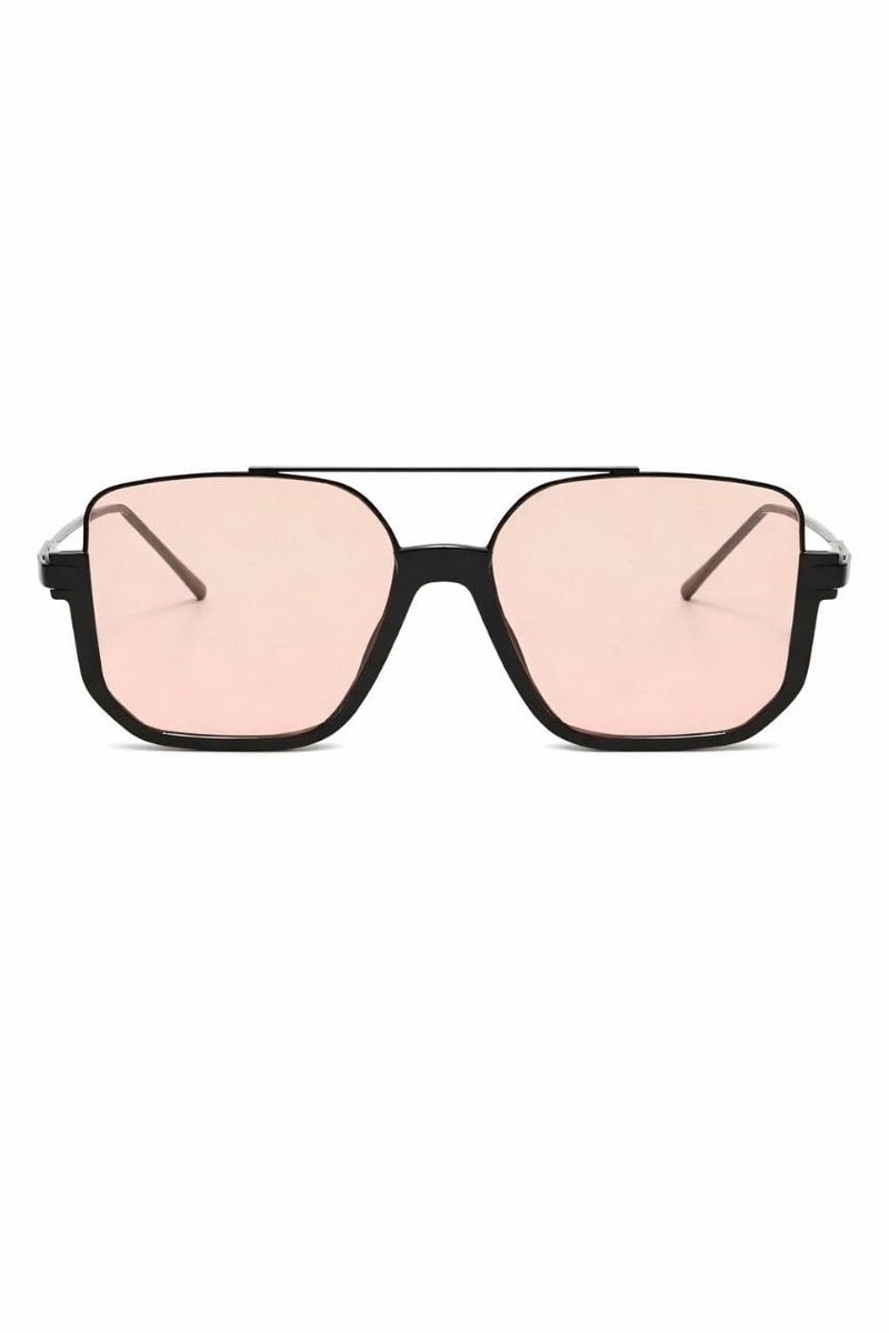 Sunglasses New Retro Minimalist Metal Double-Beam Large Frame Square Fashion Glasses, Fashion