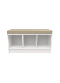 AtoZ Furniture Cubeicals 3 Pair Shoe Storage Bench in White Color 