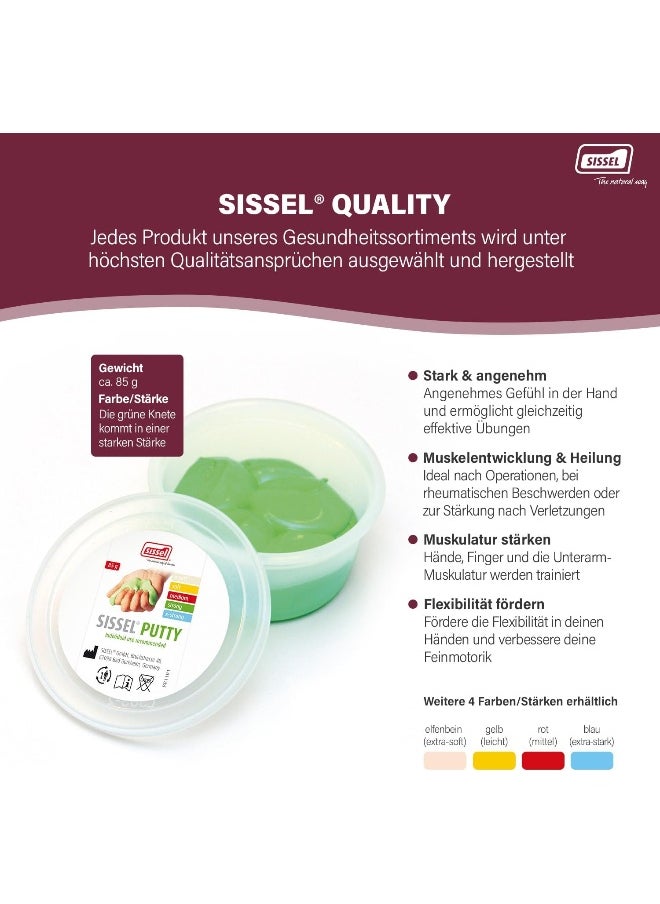 SISSEL Theraputty Green Strong Improves Flexibility Suitable For Therapy And Rehabilitation 85Grams  - Image 3