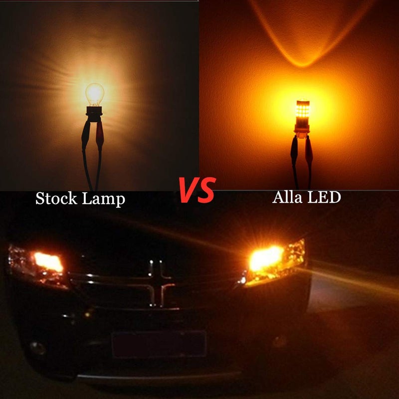 Alla Lighting T25 3156 3157 LED Turn Signal, Back-up Reverse, Brake Tail Lights, Super Bright 2835-SMDs (Amber Yellow) - Image 3