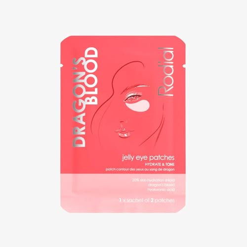 Rodial Dragonâ€™s Blood Jelly Eye Patches (1 Sachet), Hydrating Under-Eye Patches for Firmness & Elasticity, with Hyaluronic Acid & Dragonâ€™s Blood, Makeup Prep - Image 1