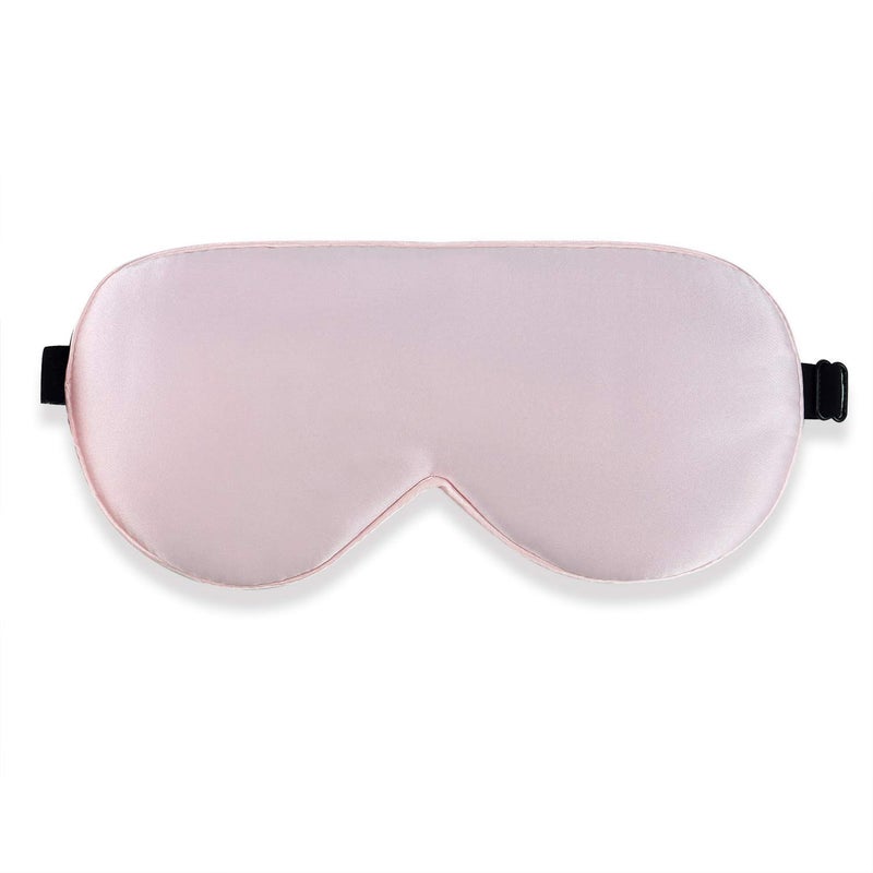 Alaska Bear Natural Silk Sleep Eye Mask Pink, Back Black for Blackout - Image 1