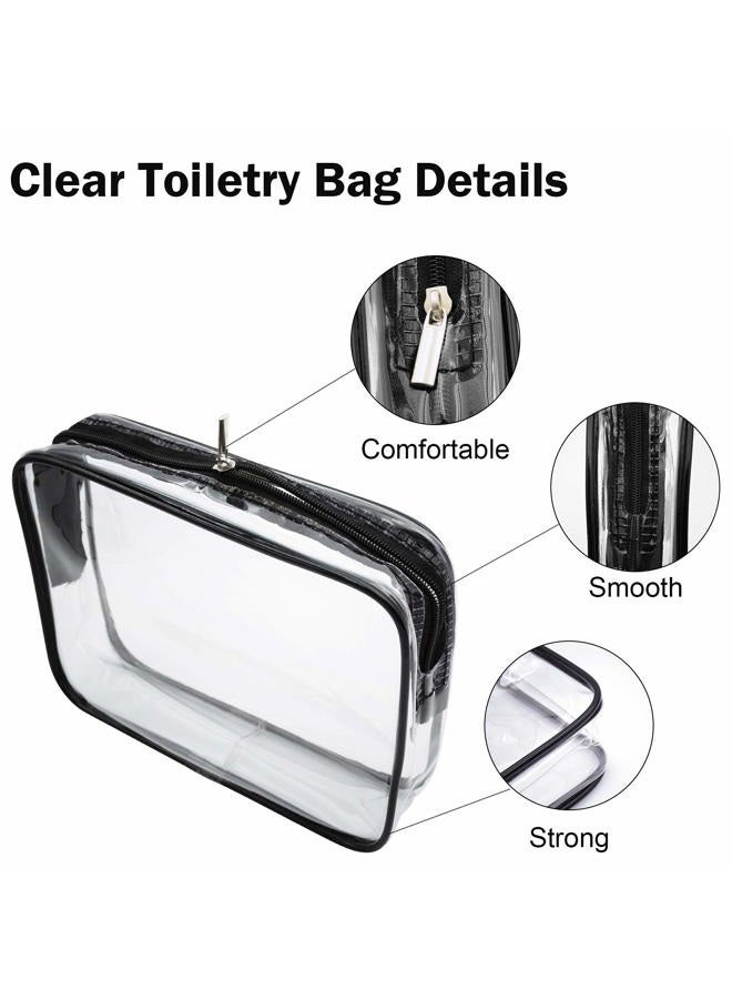 Cosywell Clear Toiletry Bag Quart Size Bag Travel Makeup Cosmetic Bag PVC Toiletries Cosmetic Pouch for Women Men 3PCS (S)  - Image 5