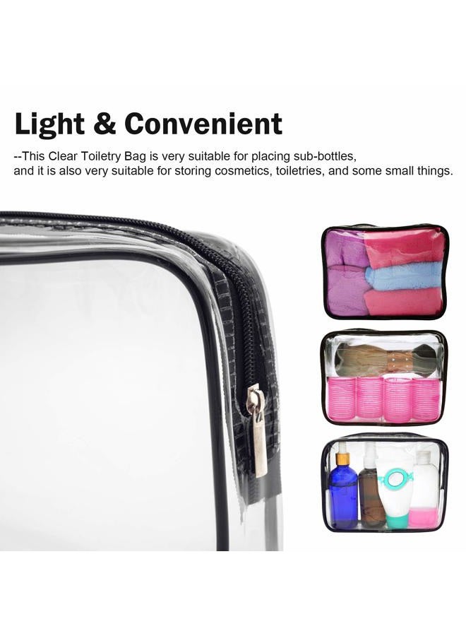 Cosywell Clear Toiletry Bag Quart Size Bag Travel Makeup Cosmetic Bag PVC Toiletries Cosmetic Pouch for Women Men 3PCS (S)  - Image 4