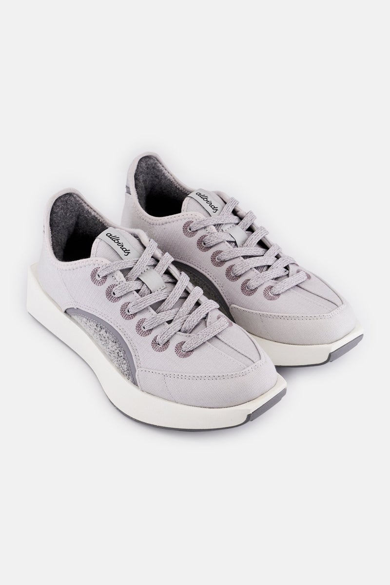 Allbirds Women Brand Logo Lace Up Casual Shoes, Light Grey - Image 2