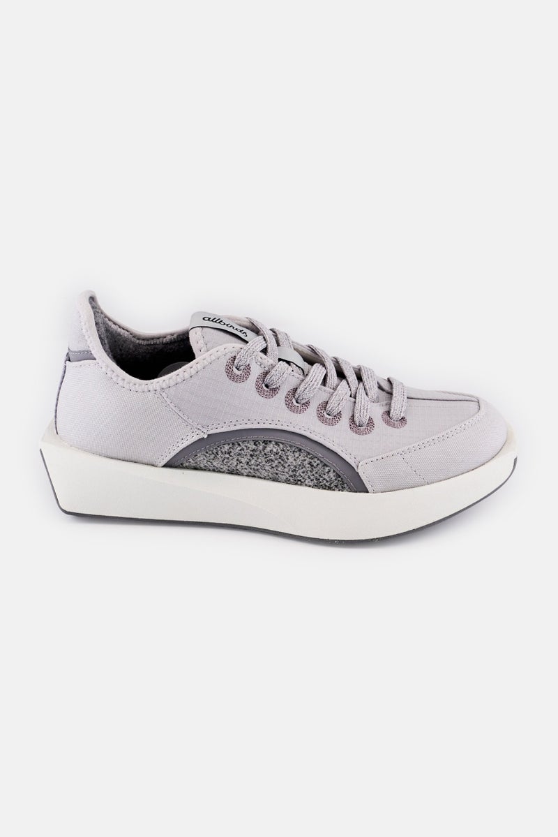 Allbirds Women Brand Logo Lace Up Casual Shoes, Light Grey - Image 4