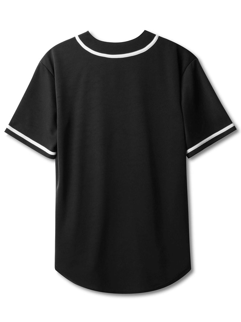 Hat and Beyond Mens Baseball Jersey Stripe Button Down Shirts Team Sports Uniforms (Small,1DL01_Black) - Image 4