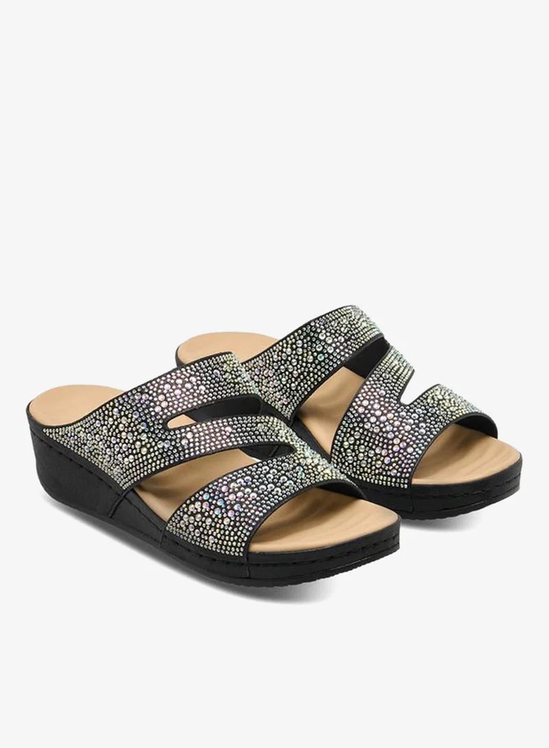 Le Confort BLACK Women Embellished Sandals Ramadan Collection for Women | Best Price UAE