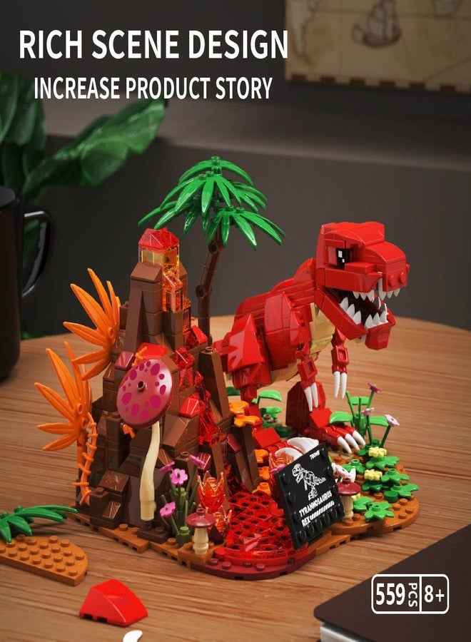 Mov stone Dinosaur World T-Rex Building Set- Compatible with Lego Sets for Boys 8-14, Jurassic Volcano Era Building, Birthday Gift Set for Boys & Girl (559 Pcs) - Image 2