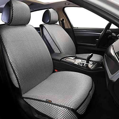 Auto Newer 2PCS Luxury Breathable Car Seat Cover,Front Car Seat Protector, Fit Four Seasons of Universal Automotive Vehicle Cushion Cover, Compatible with 90% Cars,SUV,Trucks (Gray,Front Seats) - Image 1