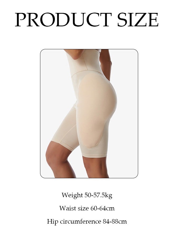 DUNISO Women's high waisted shapewear shorts，tummy control shorts with sponge pad for abdominal control, breathable and soft, suitable for postpartum shapewear or daily wear, beige, size M  - Image 2