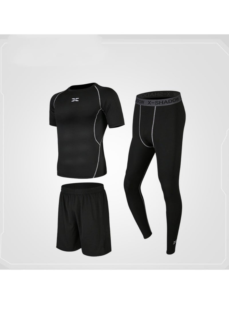 KUYING Men's Fitness Suit Sportswear Quick Drying Set 