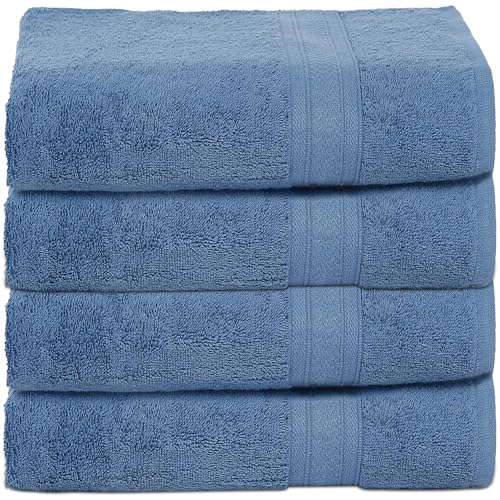 Ambra Linens 500 GSM Highly Absorbent Towels Set, 100% Cotton, Soft and Plush, All Seasons Use, Large, Everyday Use, Durable (4 Pcs Hand Towel Set, Sky Blue) - Image 1