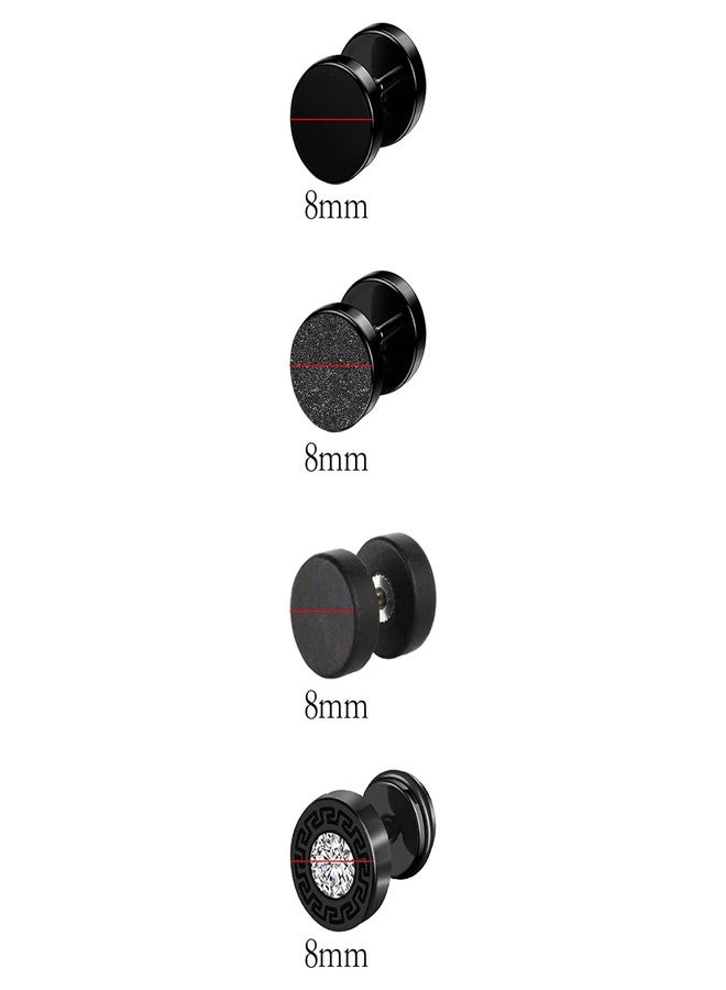 SUBANG 12 Pairs Stainless Steel Stud Earrings for Men Faux Gauges Earrings Hypoallergenic Earrings Flatback Earrings Screw Back Earrings for Women Men - Image 2