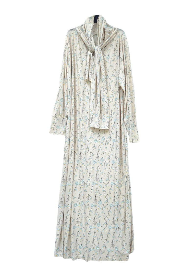 Dee's Fashion Women's printed Prayer Gown, Full Length Modest Islamic Robe, Long Sleeves, Comfortable and Elegant  - Image 2