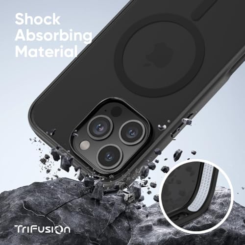 FLOLAB Surtect Tri-Fusion Magnetic for iPhone 16 Pro Case Protective Slim Design Magsafe Compatible Military Grade - Full Black - Image 3