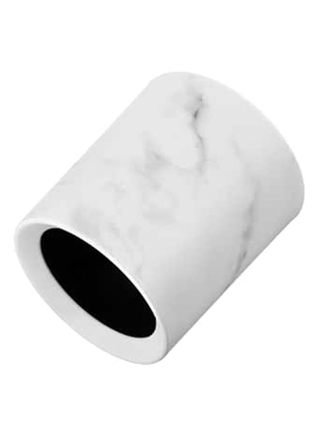 Marble Pattern Small Desktop Trash Can White Wastebasket for Office Kitchen - Image 1