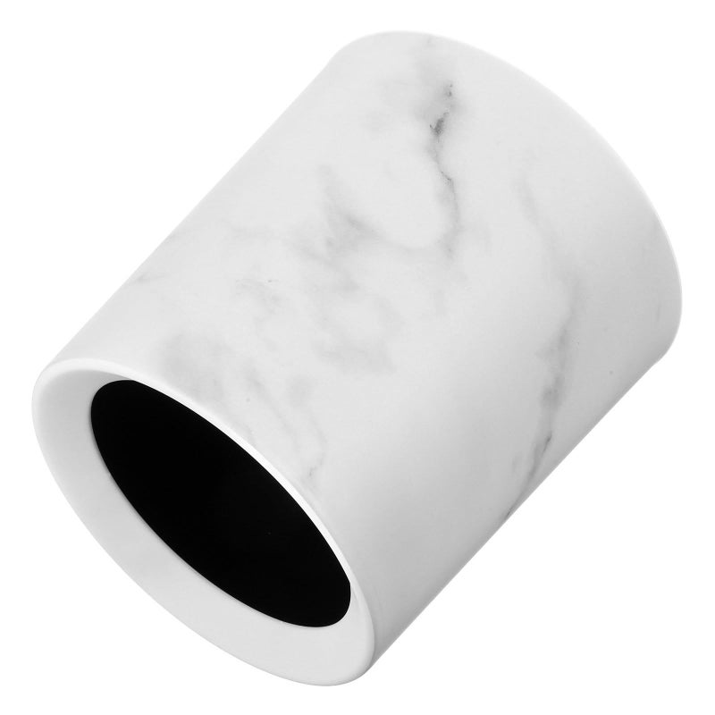 Marble Pattern Small Desktop Trash Can White Wastebasket for Office Kitchen - Image 2