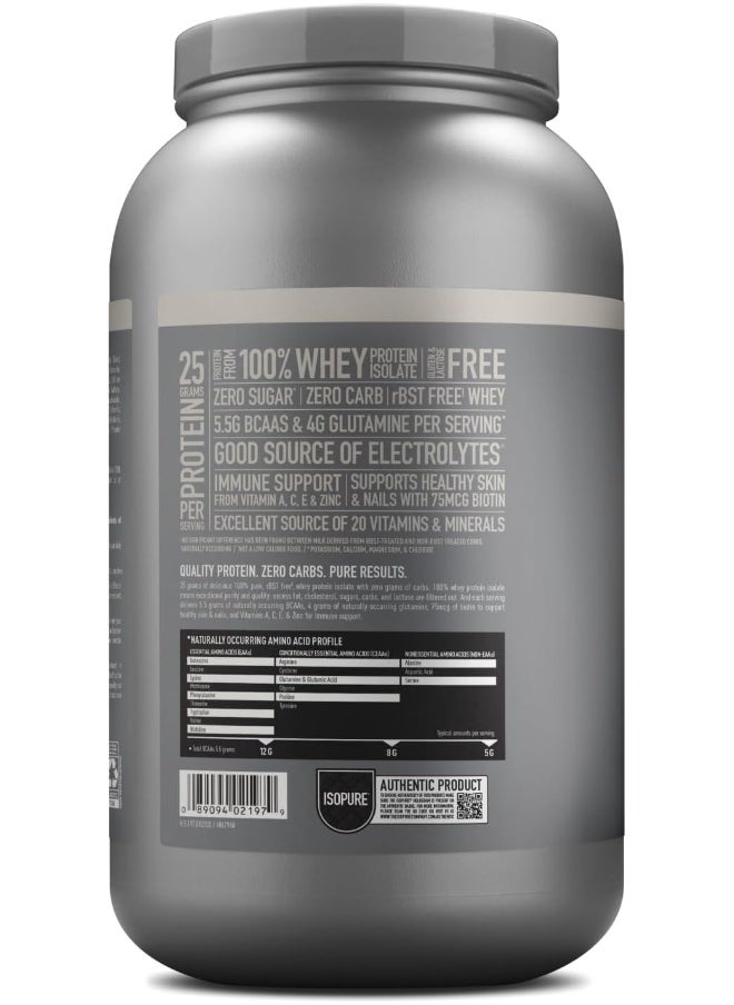 Isopure Isopure Zero Carb Whey Protein Isolate Powder With Vitamin C And Zinc For Immune Support 3 Lbs, 41 Servings 1.36 Kg  - Image 3