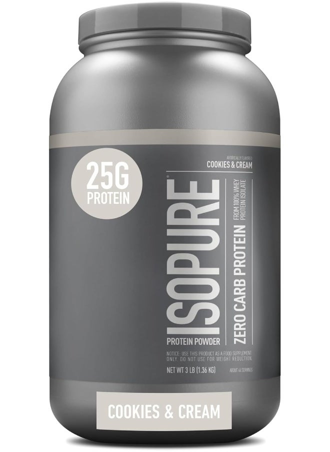 Isopure Isopure Zero Carb Whey Protein Isolate Powder With Vitamin C And Zinc For Immune Support 3 Lbs, 41 Servings 1.36 Kg  - Image 1
