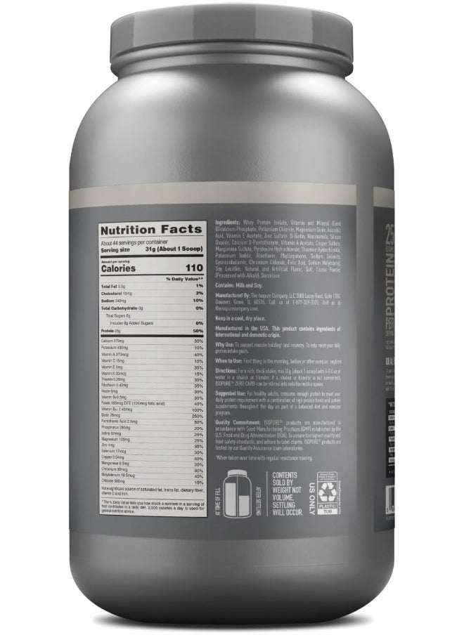 Isopure Isopure Zero Carb Whey Protein Isolate Powder With Vitamin C And Zinc For Immune Support 3 Lbs, 41 Servings 1.36 Kg  - Image 2