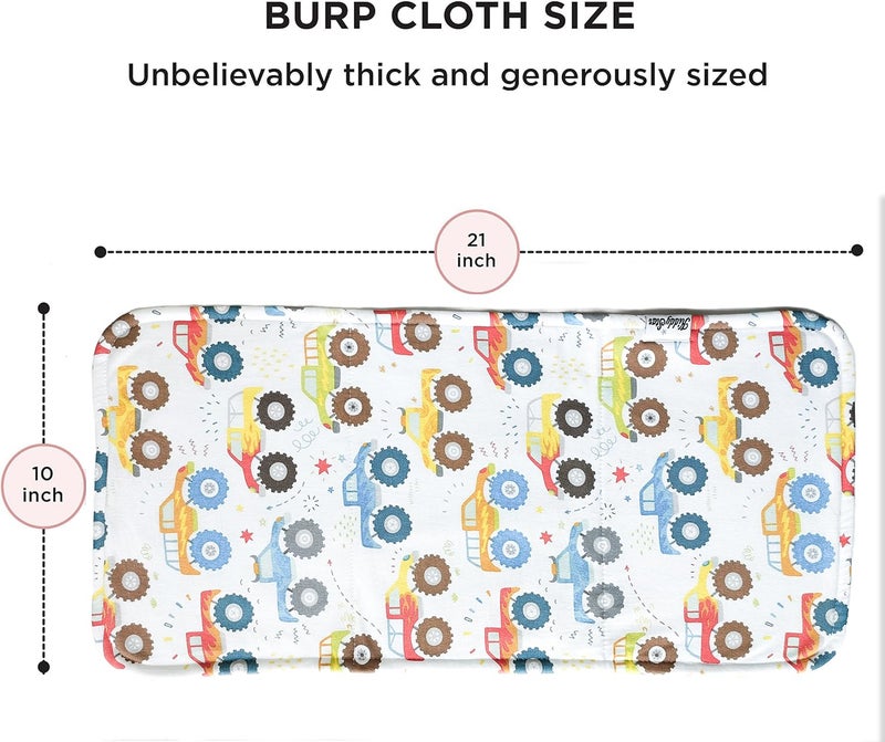 KiddyStar 5-Pack Organic Cotton Burp Cloths â€“ Large, Ultra-Soft 3-Layer Towels for Burping, Shoulder & Hand Use, Highly Absorbent - Image 3
