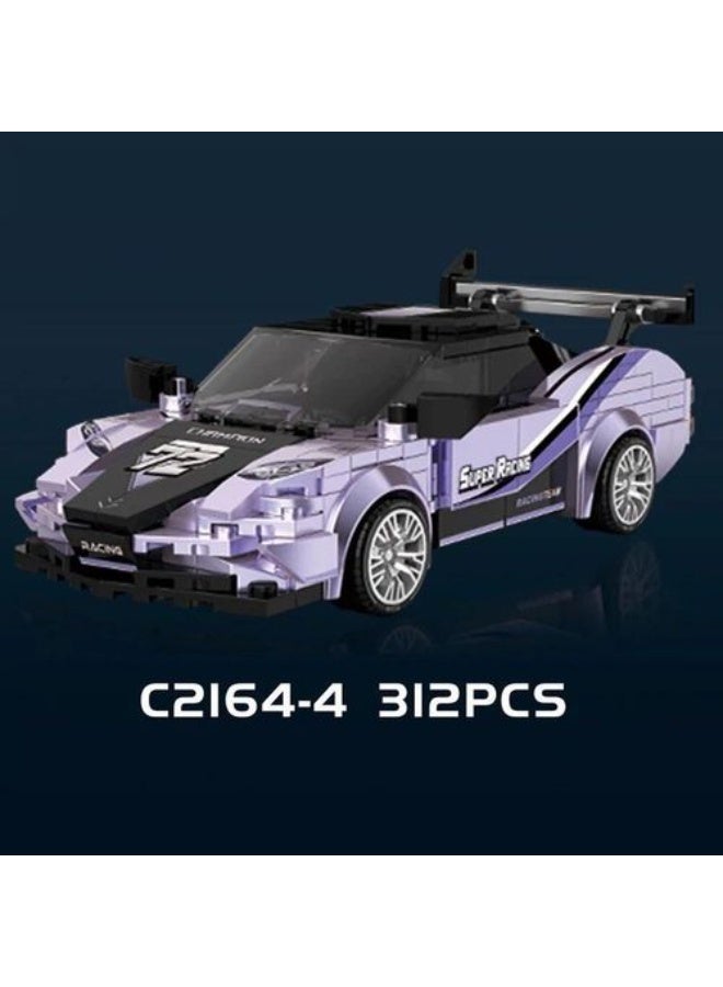Building Blocks Sports Racing Car Toy Set, C2164-4, 312 Pieces - Image 1