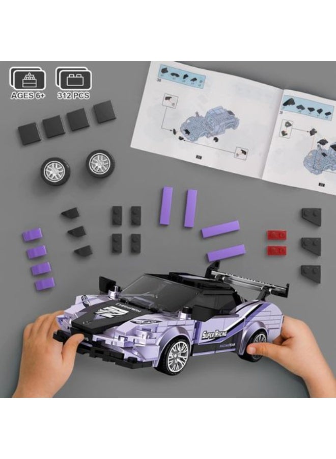 Building Blocks Sports Racing Car Toy Set, C2164-4, 312 Pieces - Image 2