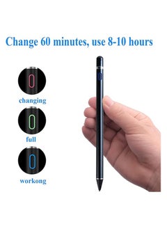 OMAKSS Active Stylus Pen for Android,iOS, iPad/iPad 2/New iPad 3/iPad4/iPad Pro/iPad Mini/iPad Mini 2/3 /4 and Most Tablet,1.5mm Fine Point Rechargeable Digital Stylus Pen (Black)  - Image 5