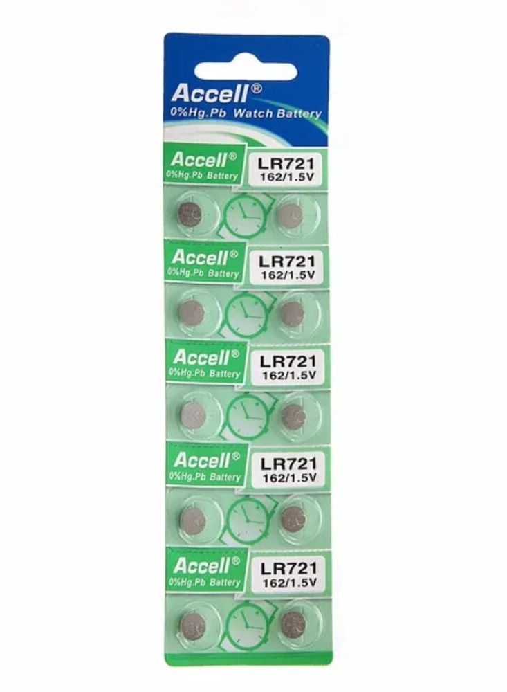 10-Pieces Accell AG11 LR721 (162) Alkaline 1.5V Batteries