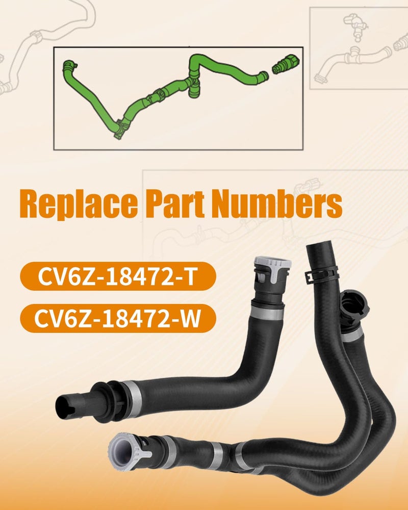 LANDSIN Inlet and Outlet HVAC Heater Hose Fit for Ford Escape 2013-2019 2.0L/2.5L, Fit for Lincoln MKC 2017-2019 2.0L, Engine Water Heater Hose Replacement CV6Z-18472-T CV6Z-18472-W - Image 4